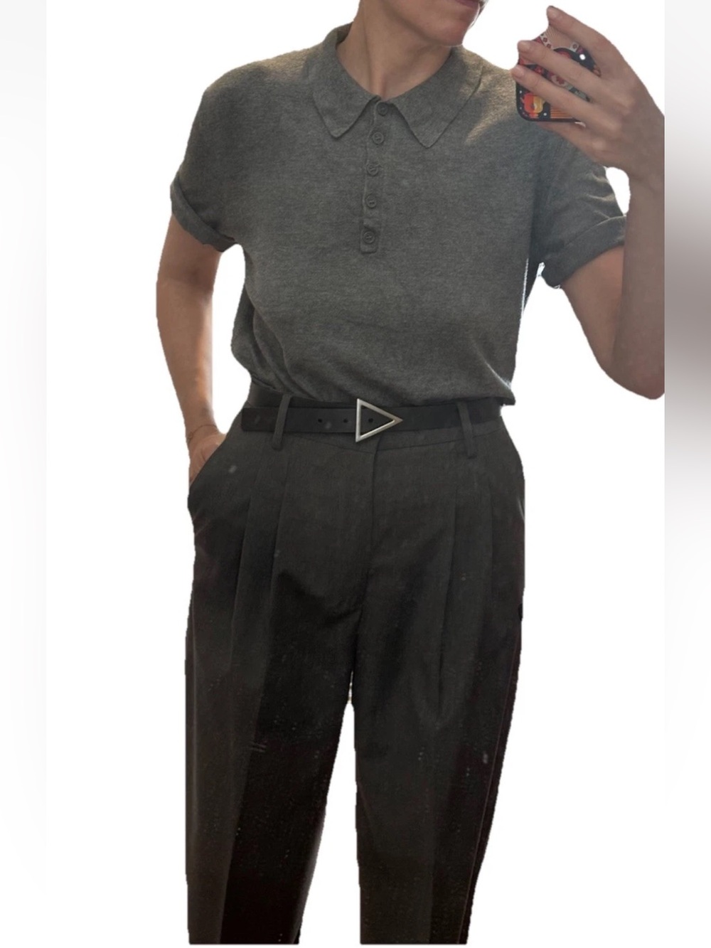Zara High-Waisted Palazzo Gray  Pant, S $75